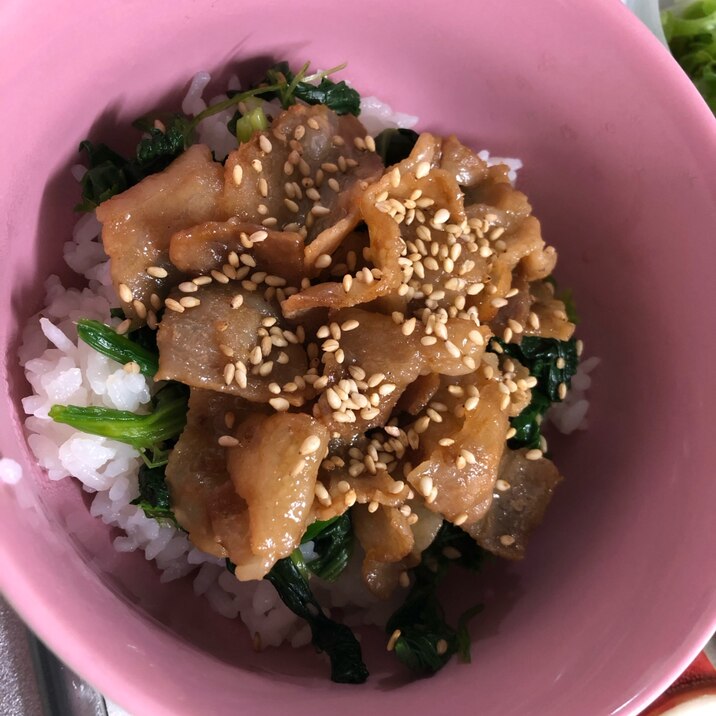 野菜も一緒に⭐ほうれん草ナムルの焼肉丼⭐